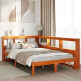 Knjižna postelja brez vzmetnice vošč. rjava 135x190 cm borovina, (21790733) | Shoptok.si
