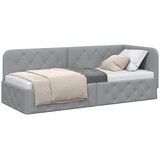  Kutni okvir kreveta Svijetlo siva 80 x 200 cm tkanina Slike
