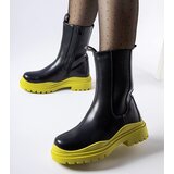 Gemre Black ankle boots on a colorful sole Delebio | Shoptok.si