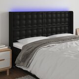  LED uzglavlje crno 183 x 16 x 118/128 cm od umjetna koža | shoptok.hr