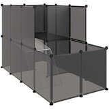 vidaXL Ograda za male živali črna 142x74x93 cm PP in jeklo | Shoptok.si