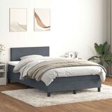 vidaXL Box spring postelja z vzmetnico temno siva 120x220 cm žamet, (21792314) | Shoptok.si