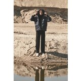 Marisse Navy Blue Metallic Quilted Jacket Cene