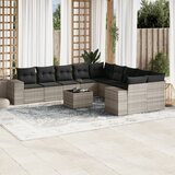  11-dijelni set vrtnih sofa poliratan s jastucima svijetlosivi | shoptok.hr