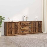 vidaXL Stranske omare 3 pcs Črna Orehovina 210 x 35,5 x 67,5 cm | Shoptok.si
