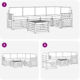  Set vanjskih sofa 6 kom. Prirodna i svijetlo siva Poliester | shoptok.hr