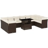 Maison Chic Seti vrtnega pohištva - Vrtna garnitura - Vrtni pohištvo set 11-delna z blazinami rjava poli ratan, (21816210) | Shoptok.si