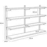 Hübsch Polica s više razina u dekoru hrasta u prirodnoj boji 120 cm Long – | shoptok.hr