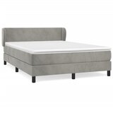 The Living Store Box spring postelja z vzmetnico svetlo siv 140x190 cm žamet - Box Spring Postelja, (21492516) | Shoptok.si