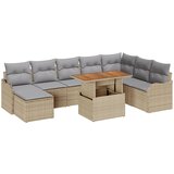vidaXL 9-dijelni vrtni sofa set s jastučićima bež poliratan, kauč za vrt za 2 osobe s pohranom i jastučićima bež poliratan | shoptok.hr