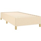 vidaXL Box spring postelja z vzmetnico krem 100x200 cm blago | Shoptok.si