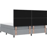 vidaXL Postelja s škrinjo z vzmetnico Svetlo siva 200x200 cm Tkanina, (22083938) | Shoptok.si
