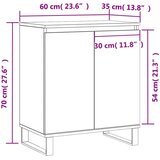 vidaXL Komoda siva boja betona 60x35x70 cm od konstruiranog drva | shoptok.hr