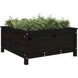  Vrtna sadilica crna 82,5 x 82,5 x 39 cm od masivne borovine | shoptok.hr