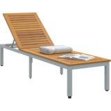 vidaXL Ležaljka na suncu siva 200x55x35 cm čvrsto drvo acacia | shoptok.hr