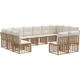  Set vanjskih sofa Prirodna i krema bijela Poliester - Prirodna i kremasto bijela bez stola | shoptok.hr
