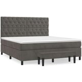  Krevet s oprugama i madracem tamnosivi 160x200 cm baršunasti | shoptok.hr