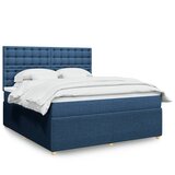 vidaXL Box spring postelja z vzmetnico modra 180x200 cm blago | Shoptok.si
