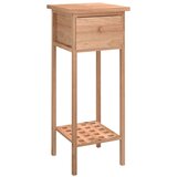 The Living Store Stranska mizica s predalom 25x25x60 cm trdna orehovina - Stranska Mizica S Predalom, (21421262) | Shoptok.si