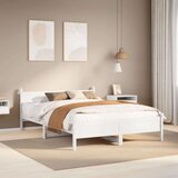 vidaXL Posteljni okvir brez vzmetnice bel 120x200 cm trdna borovina | Shoptok.si