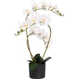 vidaXL Umetna orhideja s saksijo Bela 45 x 15 x 65 cm, (5000253675) | Shoptok.si