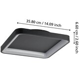 Eglo 901252 - LED prigušiva plafonska svetiljka LORETELLO LED/12W/230V crna + daljinski upravljač | Eponuda.com
