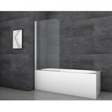Aurlane zložljiva stena za kopalno kad silver classic 80 x 140 cm krom 1-krilna Cene