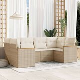  6-dijelni set vrtnih sofa s jastucima bež od poliratana | shoptok.hr