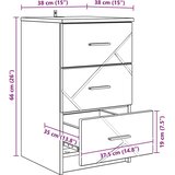 vidaXL Noćni ormar Sivi hrast sonoma 38 x 38 x 66 cm Konstruirano drvo | shoptok.hr