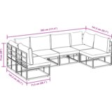 vidaXL Vrtna sedežna garnitura 6 pcs Črna 283 x 141.5 x 71 cm Aluminij | Shoptok.si