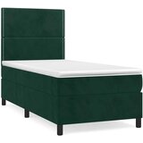 Box spring krevet s madracem tamnozeleni 90x190 cm baršunasti | shoptok.hr