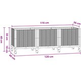  Vrtni saksija s kotačima Plavo Sivo 120 x 40 x 48 cm PP | shoptok.hr
