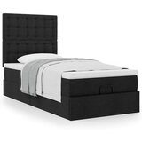 vidaXL Otomanski posteljni okvir z vzmetnico črn 100x200 cm blago, (21607304) | Shoptok.si