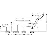 Hansgrohe dvoročna armatura za kad Talis E na štiri odprtine (71748670) - črna mat | Shoptok.si