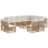  Set vanjskih sofa 13 kom. Prirodna i krema bijela Poliester | shoptok.hr