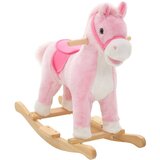 vidaXL Gugalna žival konj iz pliša 78x34x58 cm roza, (21230208) | Shoptok.si