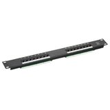 NaviaTec Cat6 Unshielded 16-Port Patch Panel, Black | shoptok.hr