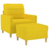  Fotelja s tabureom svjetložuta 60 cm od tkanine Slike