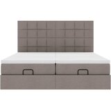  Otomanski okvir kreveta s madracima smeđesivi 200x200cm tkanine | shoptok.hr