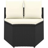 Poli 7-dijelni set vrtnih sofa od poliratana s jastucima crni | shoptok.hr