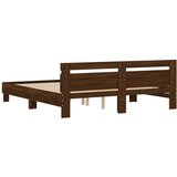 Posteljni okvir z vzglavjem rjavi hrast 200x200 cm in | Shoptok.si
