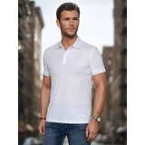 DStreet Koszulka męska polo z naszywką biała | Shoptok.si