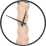  Zidni sat smeđi Ø 35 cm od željeza i hrastovo drvo | shoptok.hr