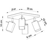 Nice Lamps Črno točkovno svetilo 25x25 cm Toscana – | Shoptok.si