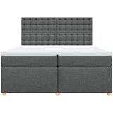  Krevet s oprugama i madracem tamnosivi 200 x 200 cm od tkanine | shoptok.hr