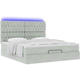 vidaXL Otomanski posteljni okvir z vzmetnicami siv 180x200cm žamet | Shoptok.si