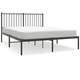 The Living Store Kovinski posteljni okvir z vzglavjem črn 140x200 cm - Posteljni Okvir, (21526325) | Shoptok.si