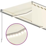 Tenda na ručno uvlačenje s roletom i LED svjetlima 3x2,5 m krem | Eponuda.com
