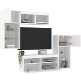  5-dijelni zidni TV elementi s LED bijeli od konstruiranog drva | shoptok.hr