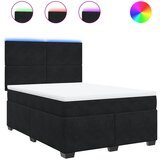 vidaXL Box spring postelja z vzmetnico črna 140x200 cm žamet, (21308036) Cene